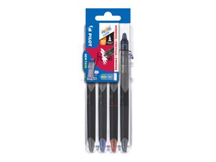 Pilot FriXion Point Clicker - 4 roller - noir, rouge, bleu, noir bleuté