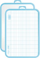 BIC - Ardoise Velleda blanche - 19 x 26 cm - double face grands carreaux (seyes) - cadre bleu
