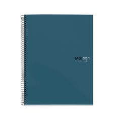 Notebook The Original, Couverture rigide, A4, quadrillage 5x5 mm, 80 feuilles de 1 couleur, Miquelrius, Océan.