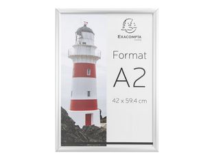 Exacompta Office cadre - Cadre mural clipsable pour A2 - aluminium/cristal