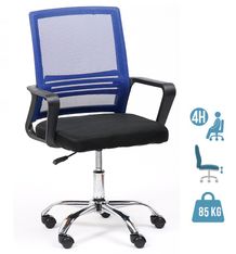 Fauteuil de bureau SQEEZY - accoudoirs fixes - noir/bleu