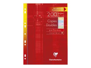 Clairefontaine - copies doubles - 200 pages - A4 - couleurs assorties - grands carreaux (Seyes)