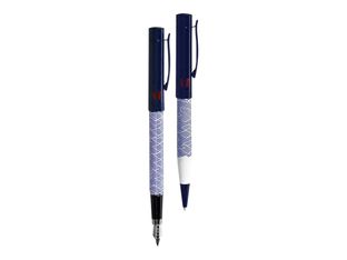 Vuarnet Aspen Stripes - Parure de stylo à bille et stylo plume - noir et blanc