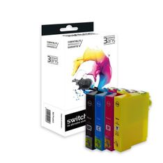 Cartouche remanufacturée Epson T1295 Pomme - pack de 4 - noir, jaune, cyan, magenta - Switch