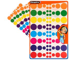 Cléopâtre - Gommettes rondes - 8 couleurs - repositionnables