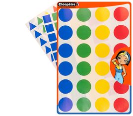 Cléopâtre - 72 gommettes géométriques - 4 cm - 4 couleurs - repositionnables