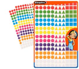 Cléopâtre - 528 gommettes géométriques - 8 couleurs - repositionnables
