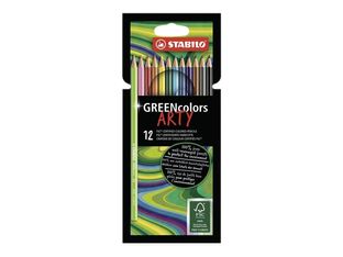 STABILO GREENcolors ARTY - 12 Crayons de couleur - couleurs assorties