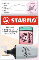 STABILO BOSS MINI Pastellove - Pack de 3 mini surligneurs - couleurs assorties