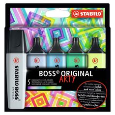 STABILO BOSS ORIGINAL ARTY - Pack de 5 surligneurs - couleurs froides assorties