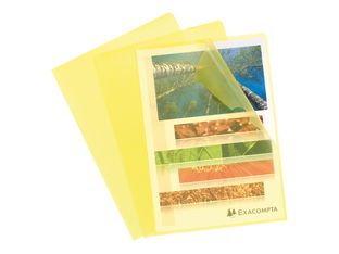 Exacompta - 10 Pochettes coin - A4 - 12/100 - jaune transparent