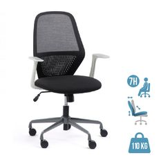 Fauteuil de bureau TIME - accoudoirs fixes gris clair - gris foncé