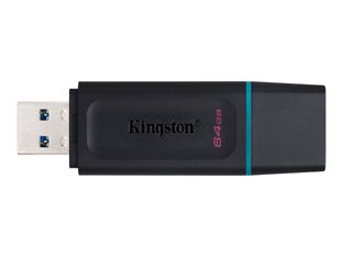 Kingston DataTraveler Exode - Clé USB - 64 Go - USB 3.2 Gen 1 - noir et bleu sarcelle