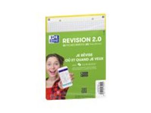 Oxford REVISION 2.0 - Pack de 32 Fiches Bristol Scribzee - 14,8 x 21 cm - petits carreaux - perforées - vert
