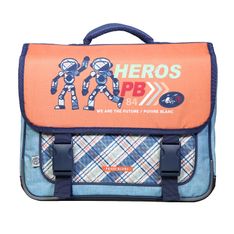 Cartable Poivre Blanc 38 cm - 2 compartiments - orange - Bagtrotter