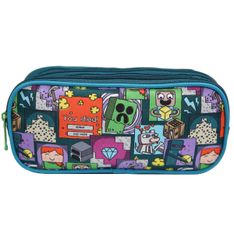 Trousse rectangulaire Minecraft - 2 compartiments - vert - Bagtrotter