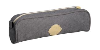 Trousse Velvet ovale velours - 1 compartiment - gris - Carpentras