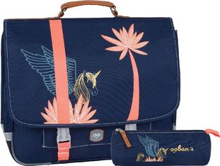 Cartable Ooban's Unicorn - 41 cm - 2 compartiments - bleu marine - Oberthur
