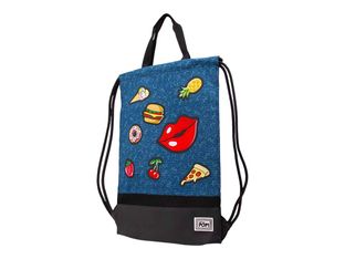 Oh My Pop! Patches - Sac à dos piscine cordon - 1 compartiment - bleu foncé - Karactermania