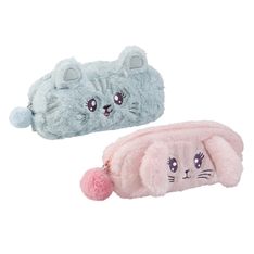 Trousse rectangulaire Cuddle - 1 compartiment - 2 modèles disponibles :  chat ou lapin - Viquel