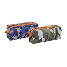 Trousse rectangulaire Camouflage - 2 compartiments - 2 modèles disponibles - Exclusivité Bureau Vallée - Viquel