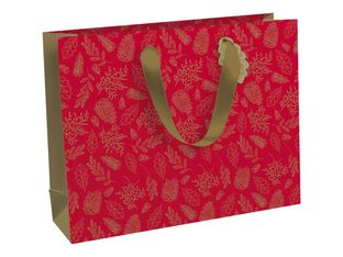 Clairefontaine - Sac cadeau - 37,3 cm x 11,8 cm x 27,5 cm - pomme d'amour rouge/or