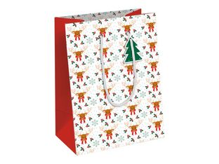 Clairefontaine - Sac cadeau - 21,5 cm x 10,2 cm x 25,3 cm - flocons blanc