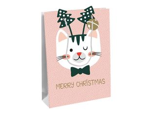 Clairefontaine Cat'Mas - Sac cadeau - 26,5 cm x 14 cm x 33 cm - rose