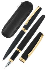 Parure plume/bille Eleganza Classic avec étui cuir