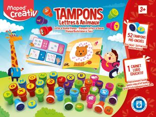 Maped Creativ _ Coffret 52 tampons Lettres & Animaux