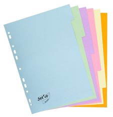 Bureau Vallée Recyclé - Intercalaire 6 positions - A4 - carte recyclée couleurs pastel