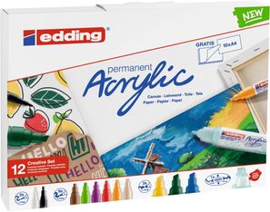 edding basic Creative Set - marker and twin-tip paint marker set - 12 pièces