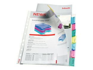 Esselte - protège-documents relié - 8 positions - pour A4 - à onglets - translucide incolore