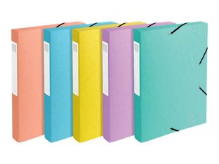 Exacompta Aquarel - Boîte de classement (livrée à plat) - dos 60 mm - disponible dans différentes couleurs pastels