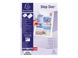 Exacompta Stop Doc - 100 Pochettes coin - A4 - 11/100 - cristal
