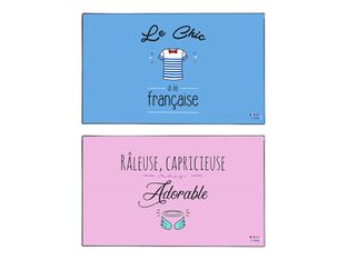 Viquel sous-main - 59.5 x 36.2 cm - polychlorure de vinyle (PVC) - bleu, rose