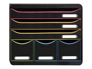 Exacompta Black Office Store-Box - Module de classement 6 tiroirs - noir/arlequin