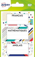 Avery - 15 Étiquettes scolaires sport - 76 x 34 mm