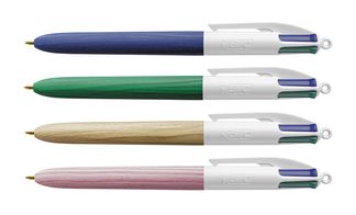 BIC 4 Couleurs Bois - Stylo à bille 4 couleurs effet bois - disponible dans différentes couleurs