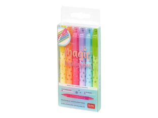 Legami Magic - Pack de 6 surligneurs effaçables - rouge, bleu, vert, jaune, orange, pourpre