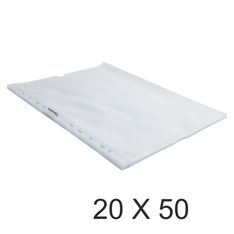Exacompta Quick Doc - 20 Packs de 50 Pochettes perforées - A4 - lisses - cristal