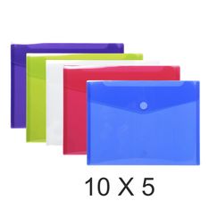 Exacompta - 10 Packs de 5 Pochettes perforées à scratch - A4 - couleurs assorties translucides