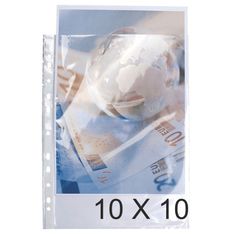 Exacompta - 10 Packs de 10 Pochettes perforées - 32 x 24 cm - 9/100 - cristal