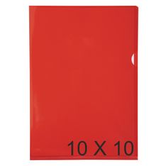 Exacompta - 10 Packs de 10 Pochettes coin lisses - A4 - 13/100 - rouge translucide