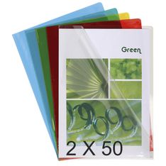 Exacompta - 2 Packs de 50 Pochettes coin lisses - A4 - 13/100 - couleurs assorties