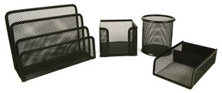 Pierre Henry - Mini set de bureau mesh - 4 pièces - noir