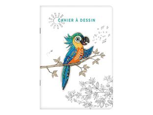Kiub - Carnet à dessin A5 - 48 pages - perroquet