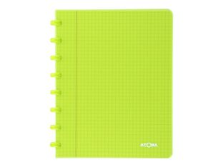 Atoma - Cahier polypro A5 - 144 pages - petits carreaux (5x5 mm) - vert
