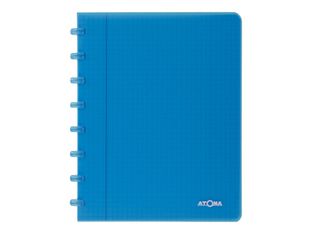 Atoma - Cahier polypro A5 - 144 pages - petits carreaux (5x5 mm) - turquoise