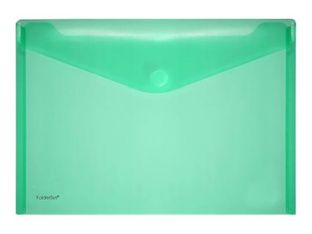 FolderSys - Pochette velcro - pour A4 - pour 100 feuilles - vert transparent